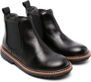 Bonpoint round-toe leather boots Black