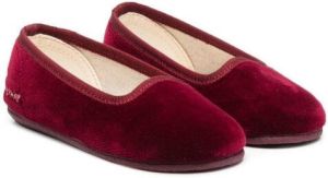 Bonpoint round toe velvet slippers Red