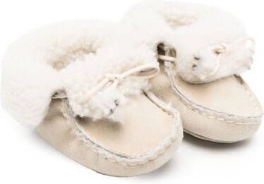 Bonpoint shearling-trimmed pre-walkers Neutrals