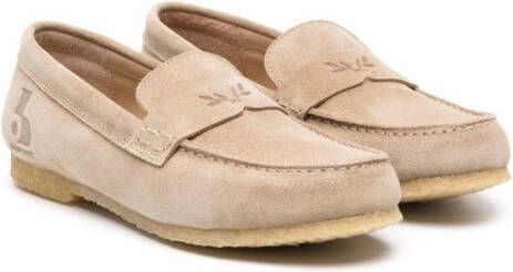 Bonpoint slip-on suede loafers Neutrals