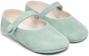 Bonpoint strap-detail suede ballerina shoes Green