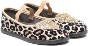 Bonton leopard-print ballerina shoes Brown
