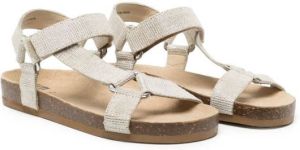 Bonton open-toe touch-strap sandals Brown