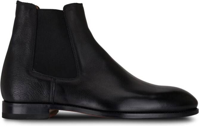 Bontoni almond-toe leather boots Black