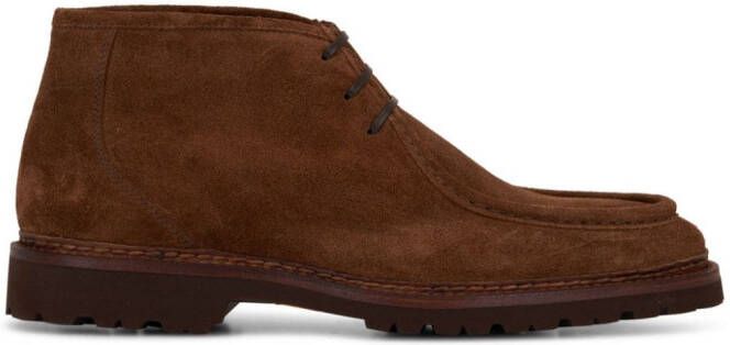 Bontoni almond-toe leather boots Brown