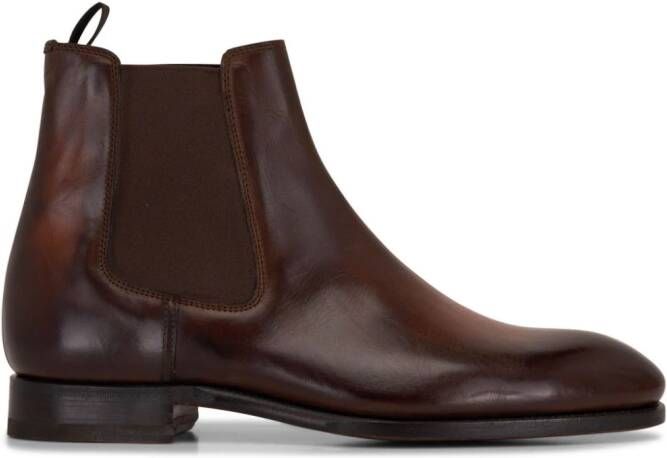 Bontoni Cavaliere almond-toe leather boots Brown