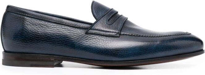 Bontoni penny-slot calf-leather loafers Blue