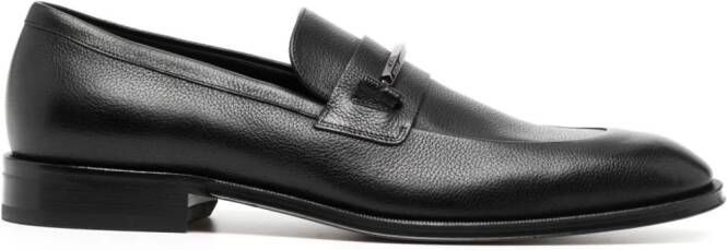 BOSS 30mm grained leather loafers Black