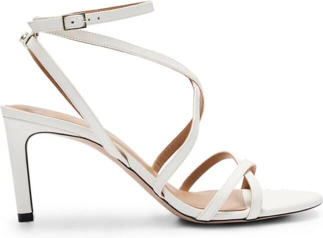 BOSS 75mm strappy leather sandals White