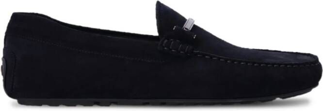 BOSS branded-hardware suede loafers Blue