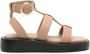 BOSS caged leather sandals Neutrals - Thumbnail 1