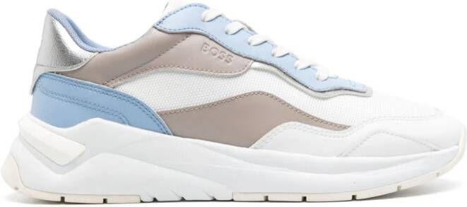 BOSS colour-block panelled sneakers Blue