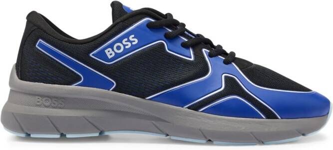 BOSS contrast-panel mesh sneakers Black