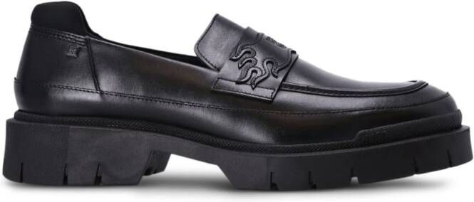 BOSS Denzel leather loafers Black