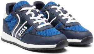 BOSS Kidswear colour-block low-top sneakers Blue