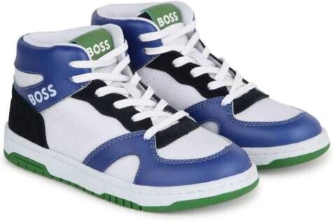 BOSS Kidswear colour-block panelled sneakers White