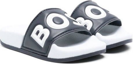 BOSS Kidswear debossed-logo sliders White