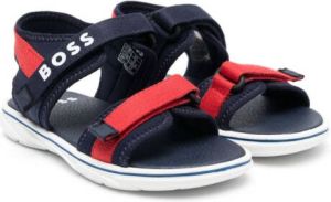 BOSS Kidswear logo-detail touch-strap sandals Blue