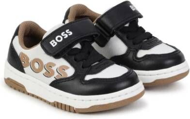 BOSS Kidswear logo-print colour-block panelled sneakers Black