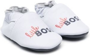 BOSS Kidswear logo-print elasticated slippers Blue