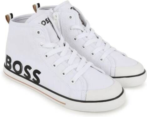 BOSS Kidswear logo-print high-top sneakers White