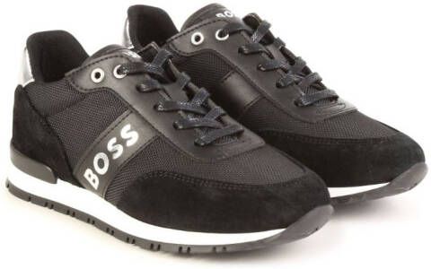 BOSS Kidswear logo-print lace-up sneakers Black