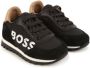 BOSS Kidswear logo-print canvas sneakers Black - Thumbnail 1