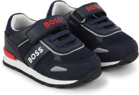 BOSS Kidswear logo-print mesh sneakers Blue