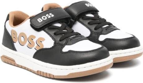 BOSS Kidswear logo-print panelled sneakers Black
