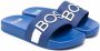 BOSS Kidswear logo-print pool slides Blue - Thumbnail 1
