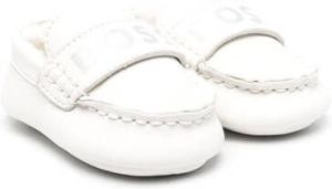 BOSS Kidswear logo-print round-toe slippers White