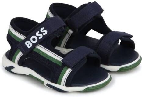 BOSS Kidswear logo-print sandals Blue