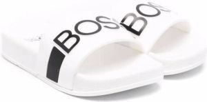 BOSS Kidswear logo-print slides White