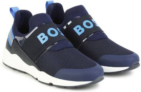 BOSS Kidswear logo-print slip-on sneakers Black