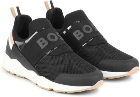 BOSS Kidswear logo-print slip-on sneakers Grey
