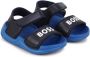 BOSS Kidswear logo-print touch-strap sandals Blue - Thumbnail 1
