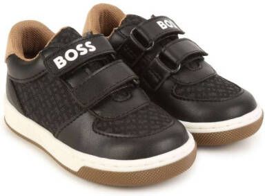 BOSS Kidswear logo-print touch-strap sneakers Black