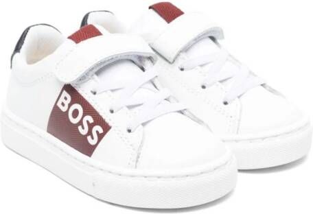 BOSS Kidswear logo-print touch-strap sneakers White