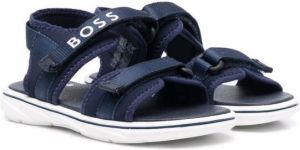 BOSS Kidswear logo tape flat sandals Blue