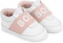 BOSS Kidswear logo-tape leather pre-walkers White - Thumbnail 1