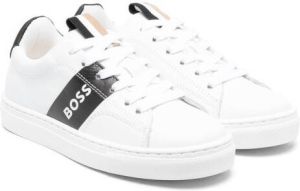 BOSS Kidswear side logo-detail low-top sneakers White