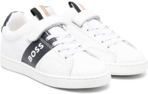 BOSS Kidswear side logo-print low-top sneakers White