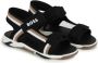 BOSS Kidswear striped touch-strap sandals Black - Thumbnail 1