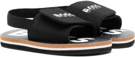 BOSS Kidswear touch strap sandals Black