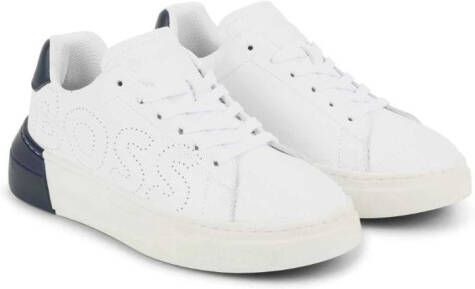 BOSS Kidswear two-tone lace-up sneakers White