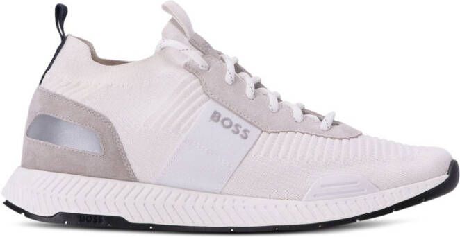 BOSS logo-patch low-top sneakers Pink