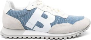 BOSS logo-print lace-up sneakers Blue