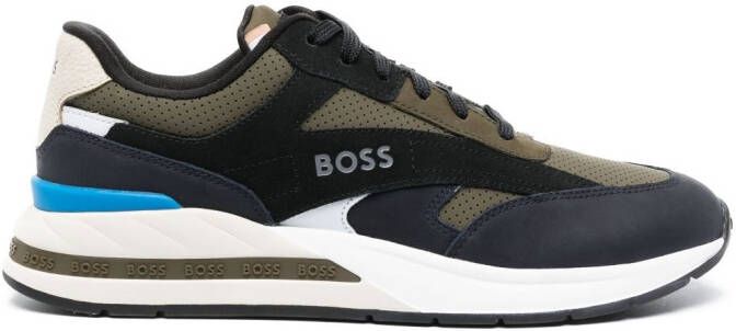 BOSS low-top panelled sneakers Black