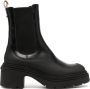 BOSS panelled 85mm leather Chelsea boots Black - Thumbnail 1