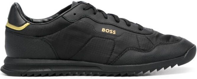 BOSS panelled-design lace-up sneakers Black